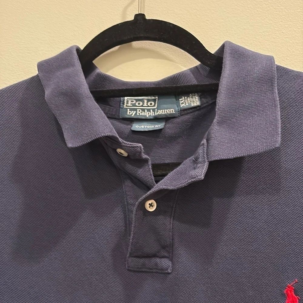 Polo Ralph Lauren men’s navy blue short sleeve Polo Shirt. Size XXL. Custom fit